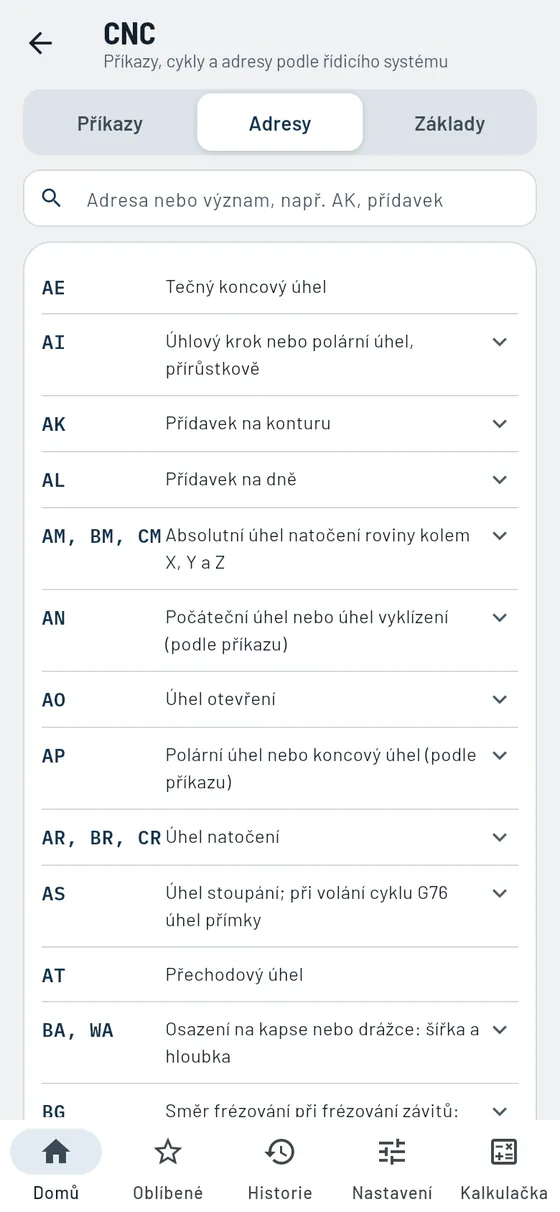 Gesello: CNC – adresy s vyhledáváním