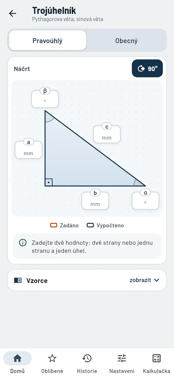 Gesello: Trojúhelníky – Pravoúhlý trojúhelník