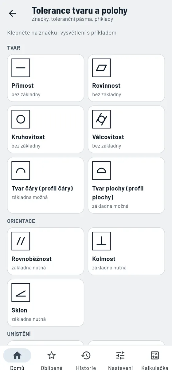 Gesello: tvar a poloha – všechny značky