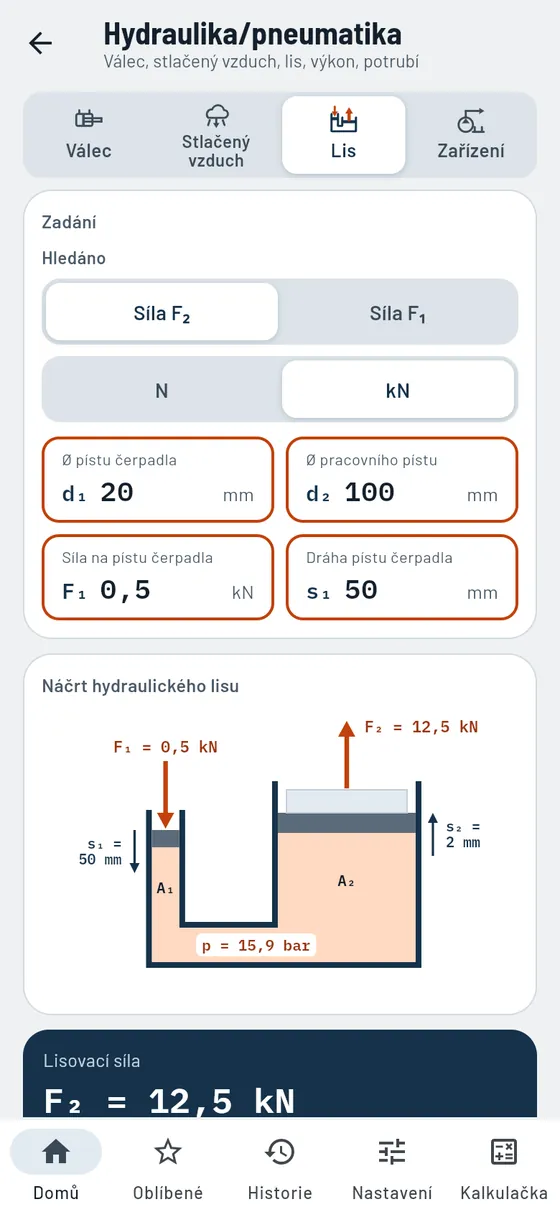 Gesello: Hydraulika a pneumatika – Hydraulický lis
