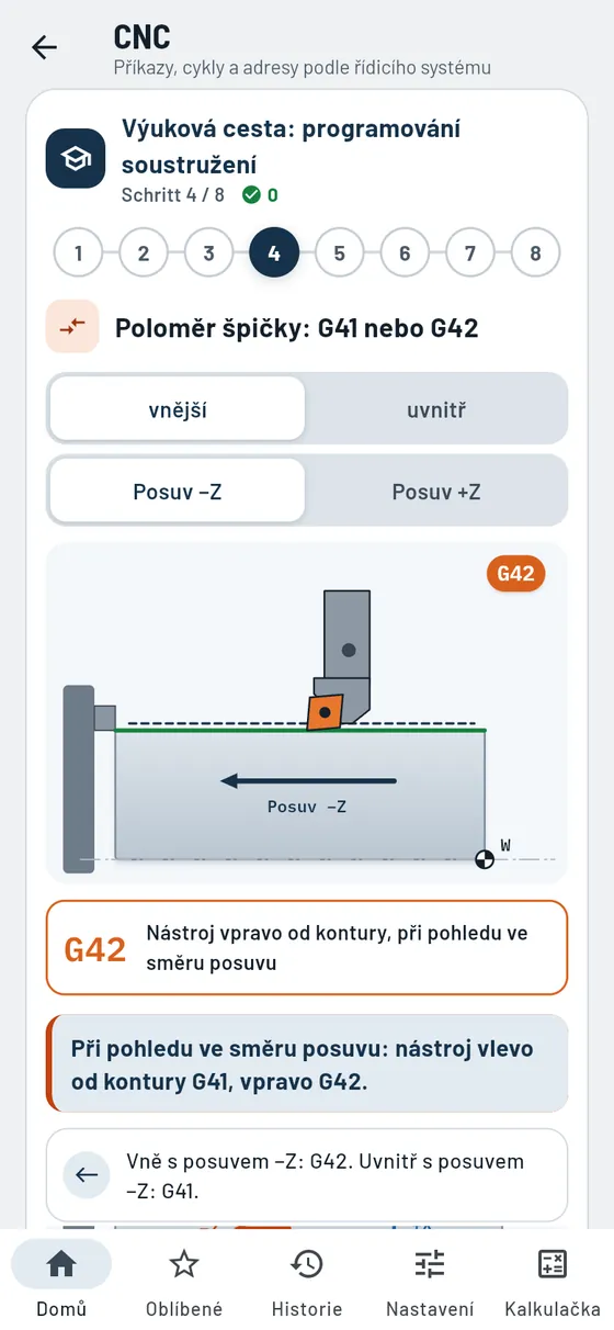Gesello: CNC – výuková cesta soustružení: G41 nebo G42