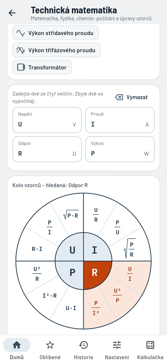 Gesello: kolo vzorců pro elektrotechniku v přehledu vzorců
