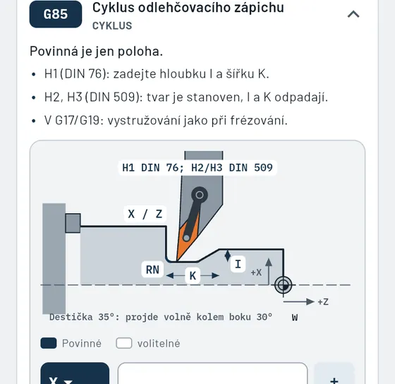 Takto to vypadá v aplikaci Gesello: CNC
