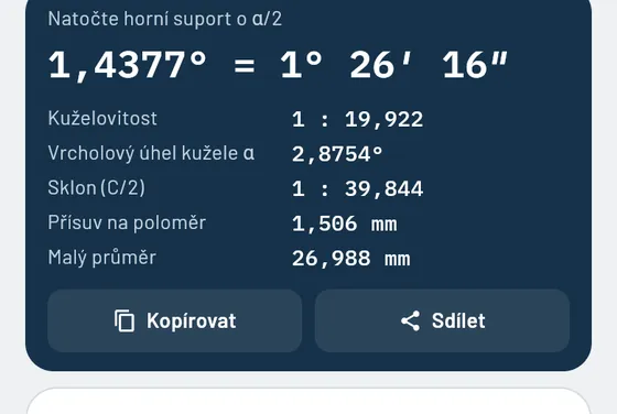 Takto to vypadá v aplikaci Gesello: Soustružení kuželů
