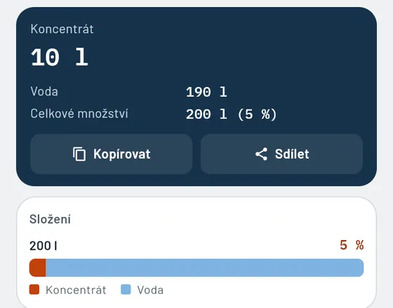 Takto to vypadá v aplikaci Gesello: Řezné kapaliny