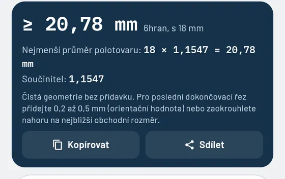 Takto to vypadá v aplikaci Gesello: Velikosti klíčů