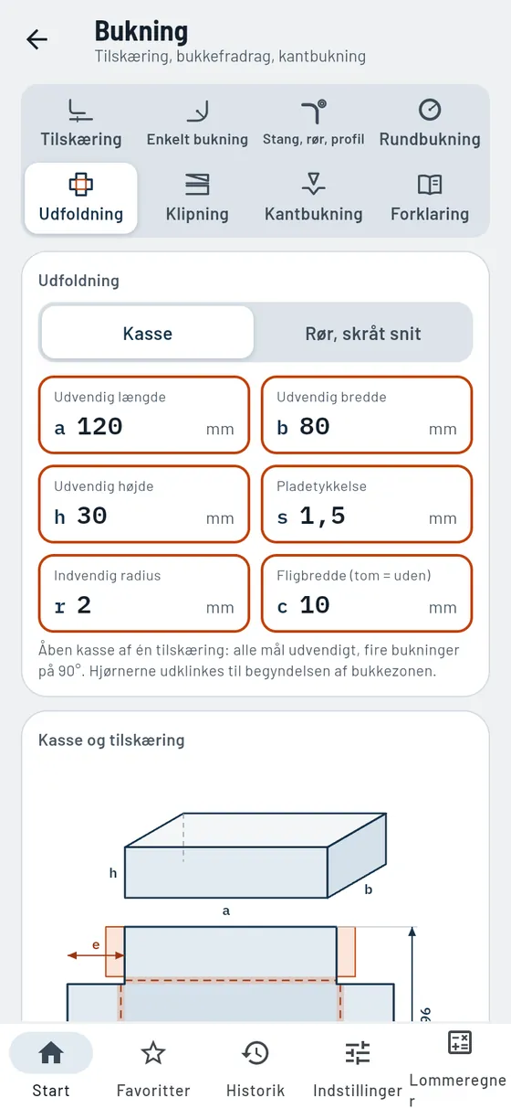 Gesello: Bukning – Udfoldning af kasse