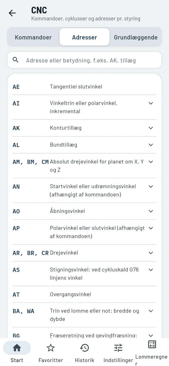 Gesello: CNC – adresser med søgning