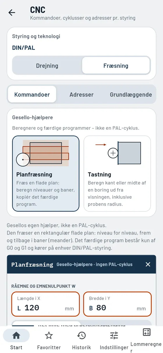 Gesello: CNC – hjælper: planfræsning