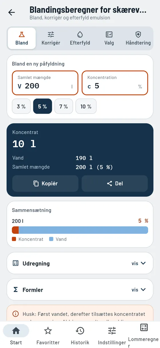 Gesello: skærevæske – ny blanding
