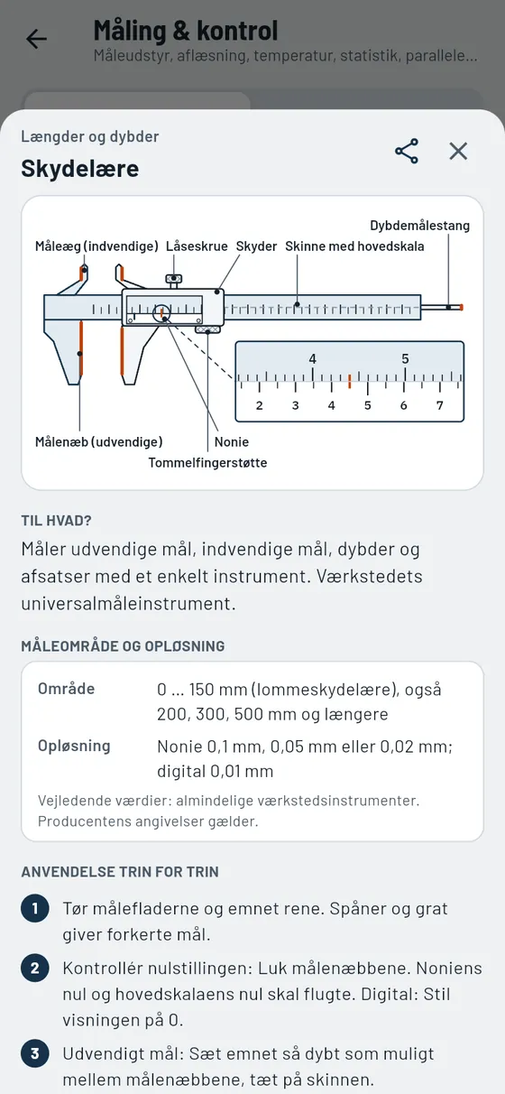 Gesello: måling & kontrol – måleudstyr: skydelære