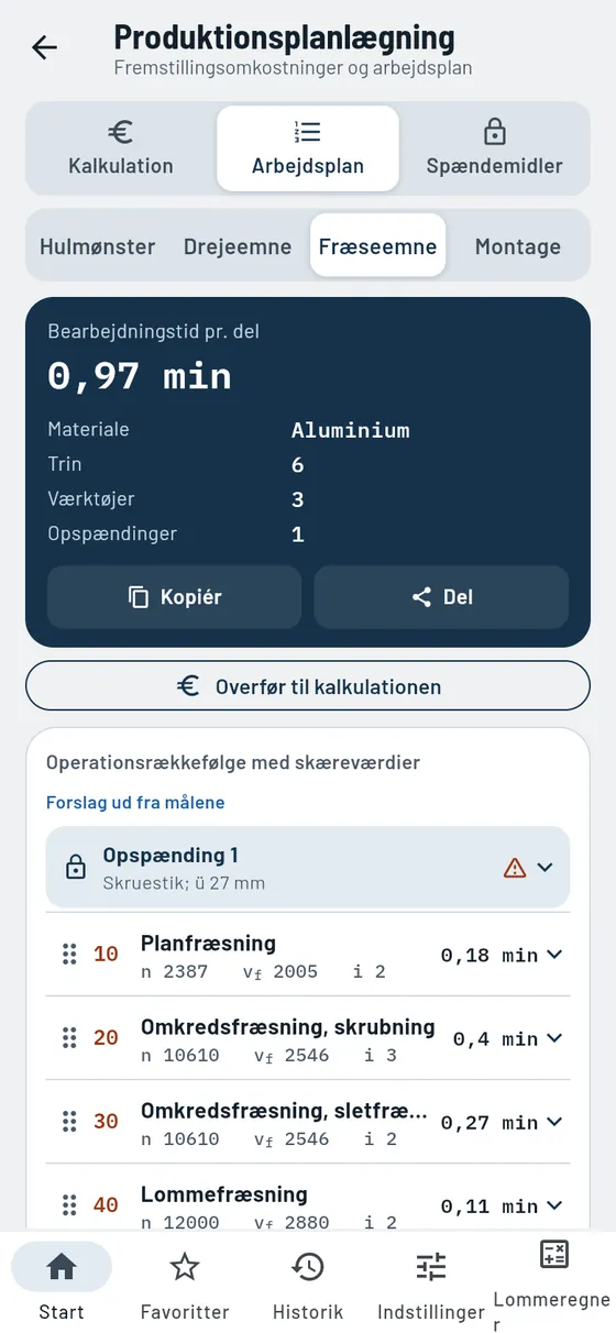 Gesello: Produktionsplanlægning – Arbejdsplan for fræseemne