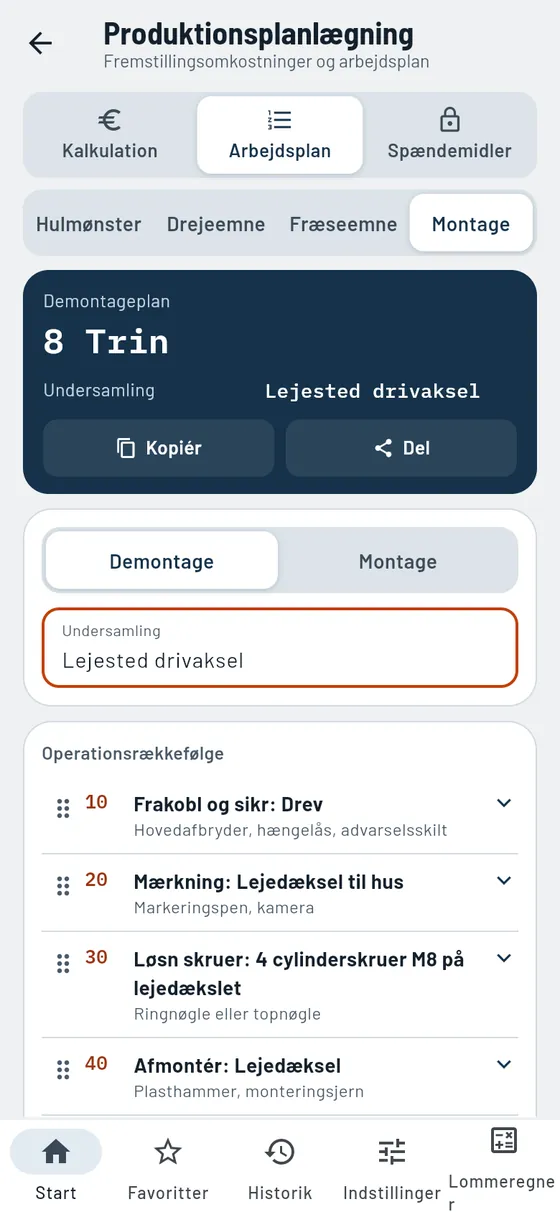 Gesello: Produktionsplanlægning – Montage