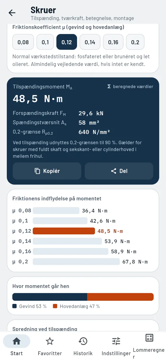 Gesello: skruer – tilspændingsmoment M10 8.8