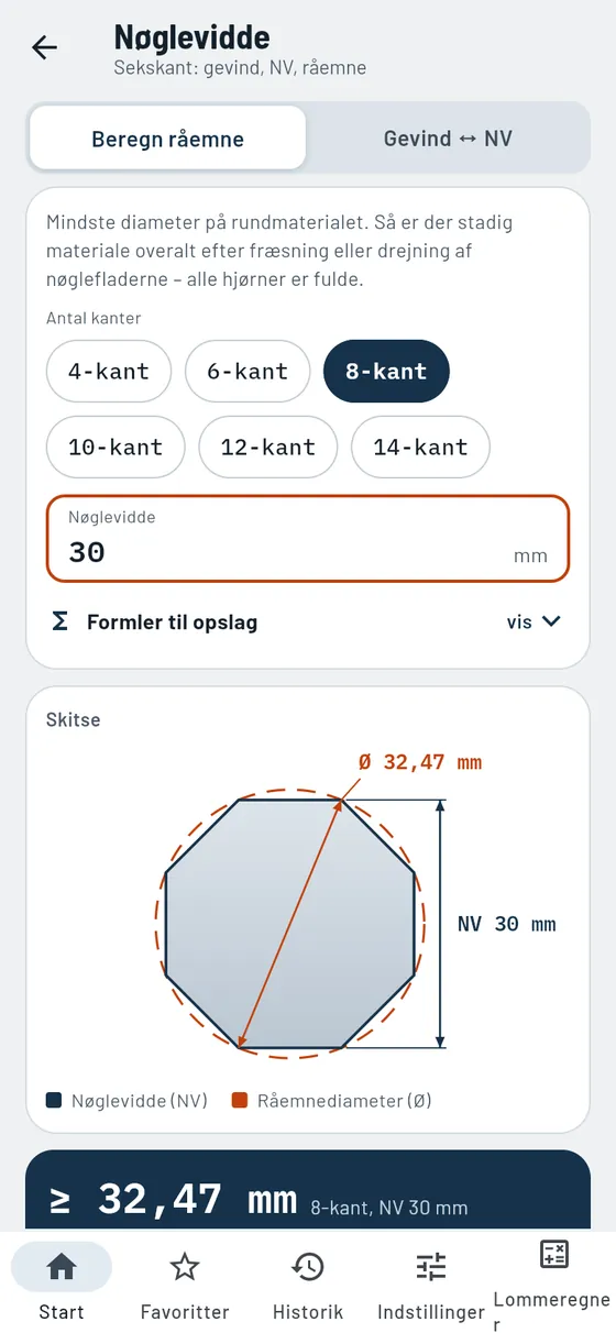 Gesello: nøglevidder – ottekant af rundmateriale