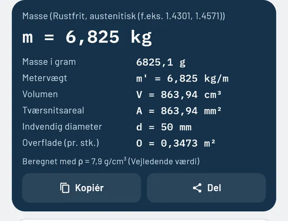 Sådan ser det ud i Gesello: Vægtberegning