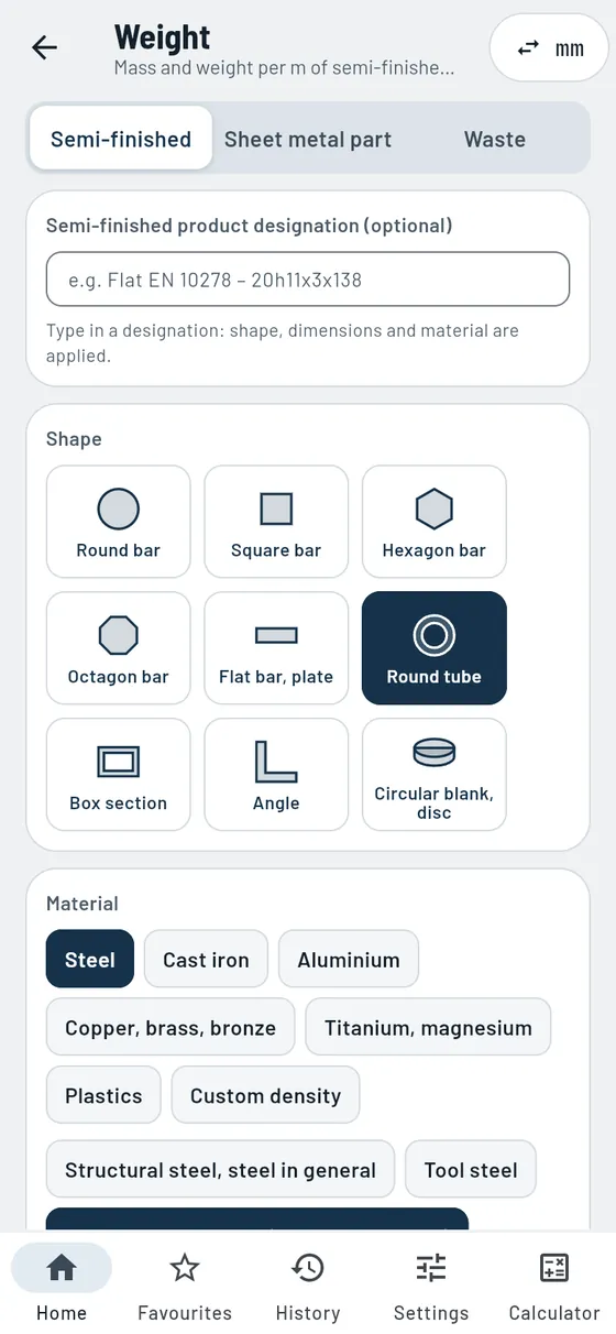 Gesello: Weights – Stainless steel tube