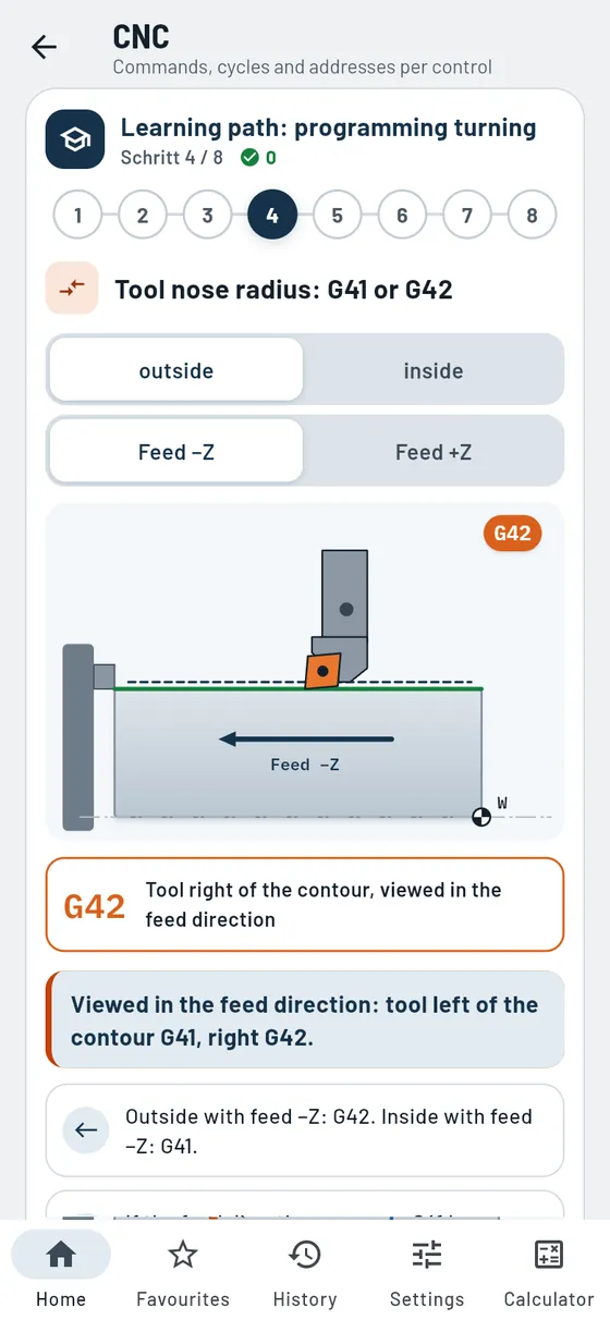 Gesello: CNC – Turning learning path: G41 or G42