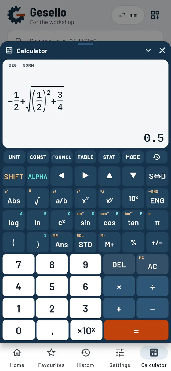 Gesello: calculator