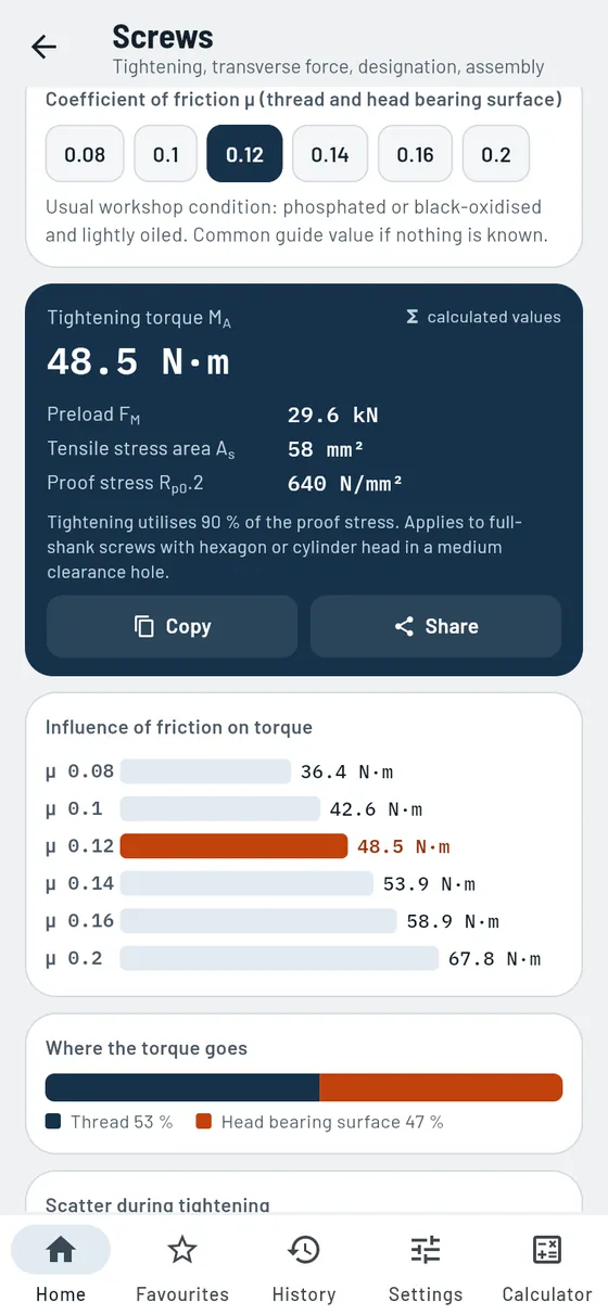 Gesello: screws – tightening torque M10 8.8