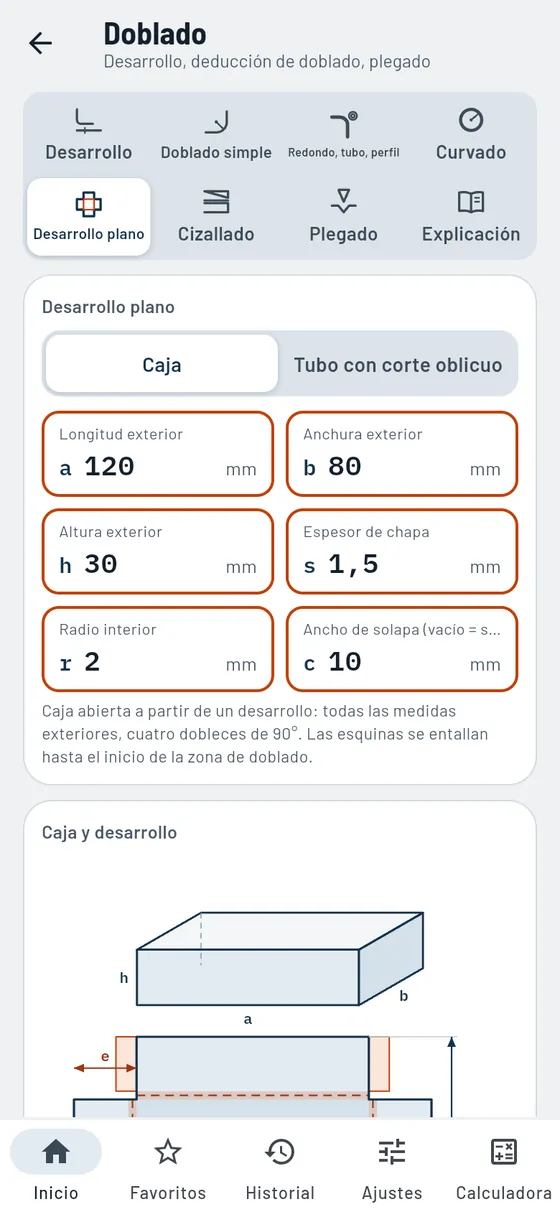 Gesello: Doblado – Desarrollo de caja