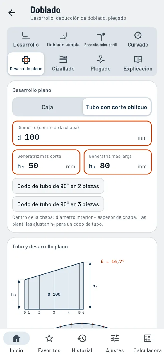 Gesello: Doblado – Tubo cortado en bisel