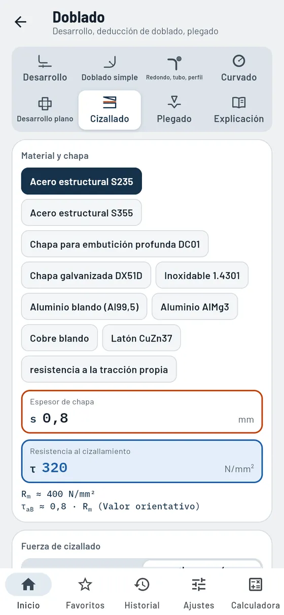 Gesello: Doblado – Cizallado