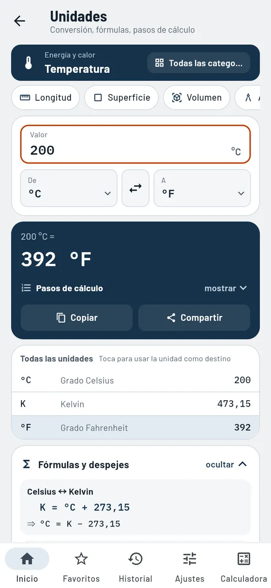 Gesello: Unidades – Temperatura