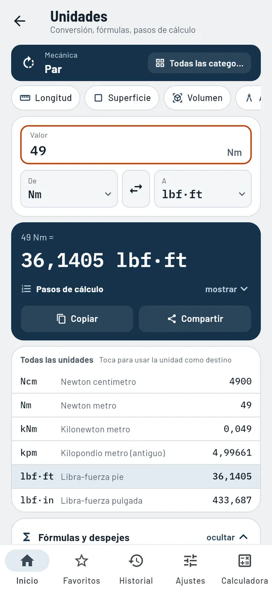 Gesello: Unidades – Par de apriete