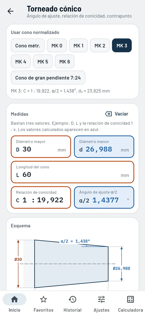 Gesello: Torneado cónico – Cono Morse 3