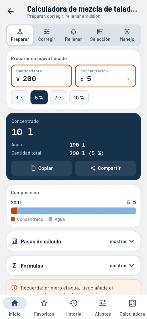 Gesello: Fluido de corte – Preparar de nuevo