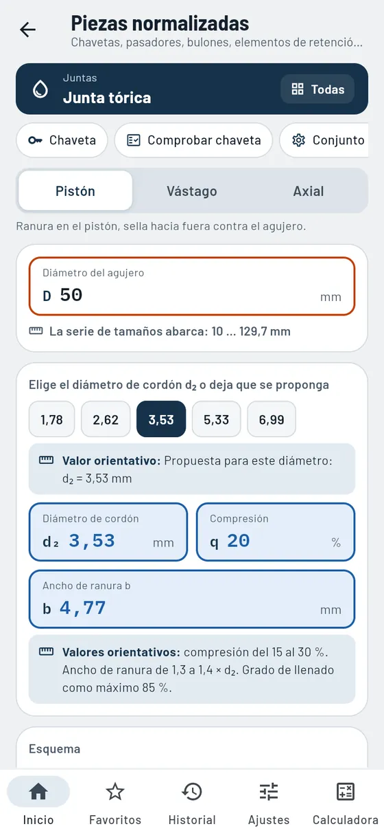 Gesello: piezas normalizadas – junta tórica