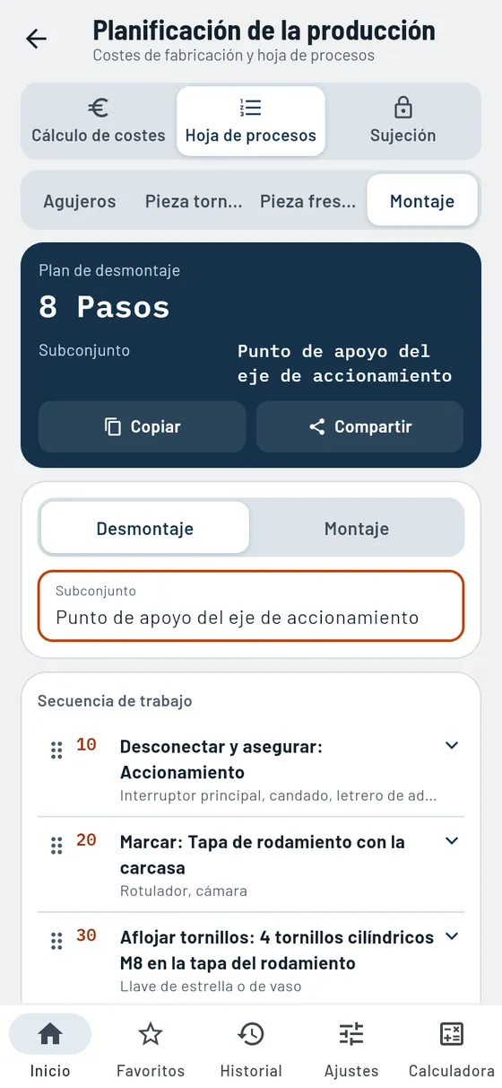Gesello: Planificación de la producción – Montaje