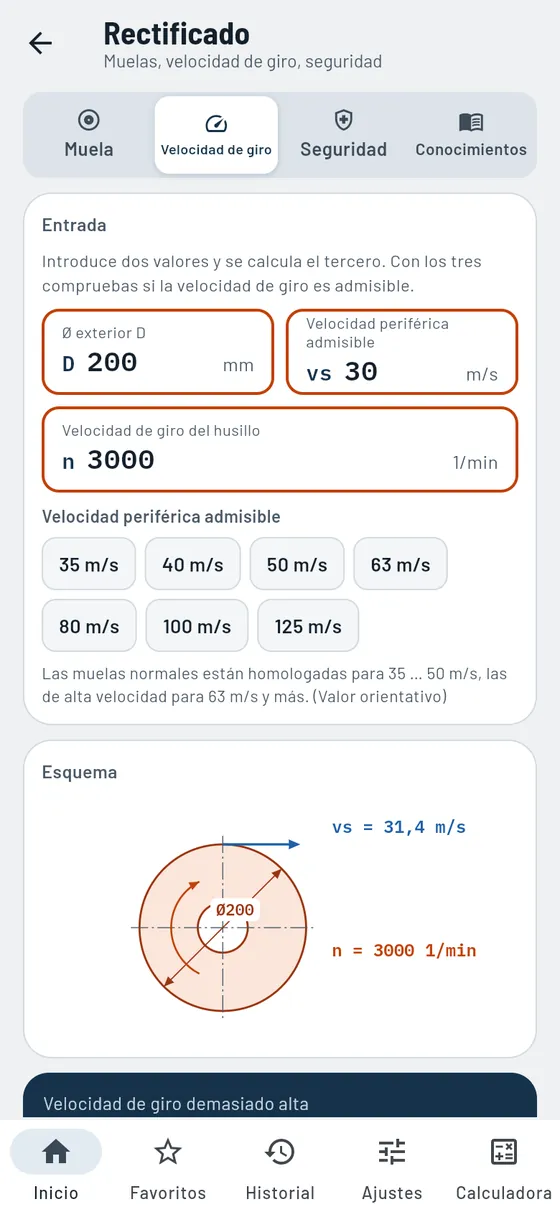 Gesello: Muelas – Velocidad de giro