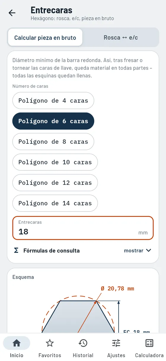 Gesello: entrecaras – hexágono a partir de redondo