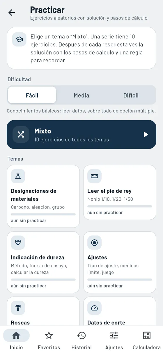 Gesello: Practicar – Elegir temas