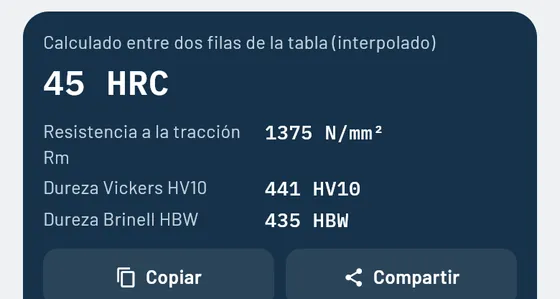Así se ve en Gesello: Conversión de durezas
