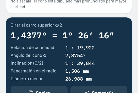 Así se ve en Gesello: Torneado cónico