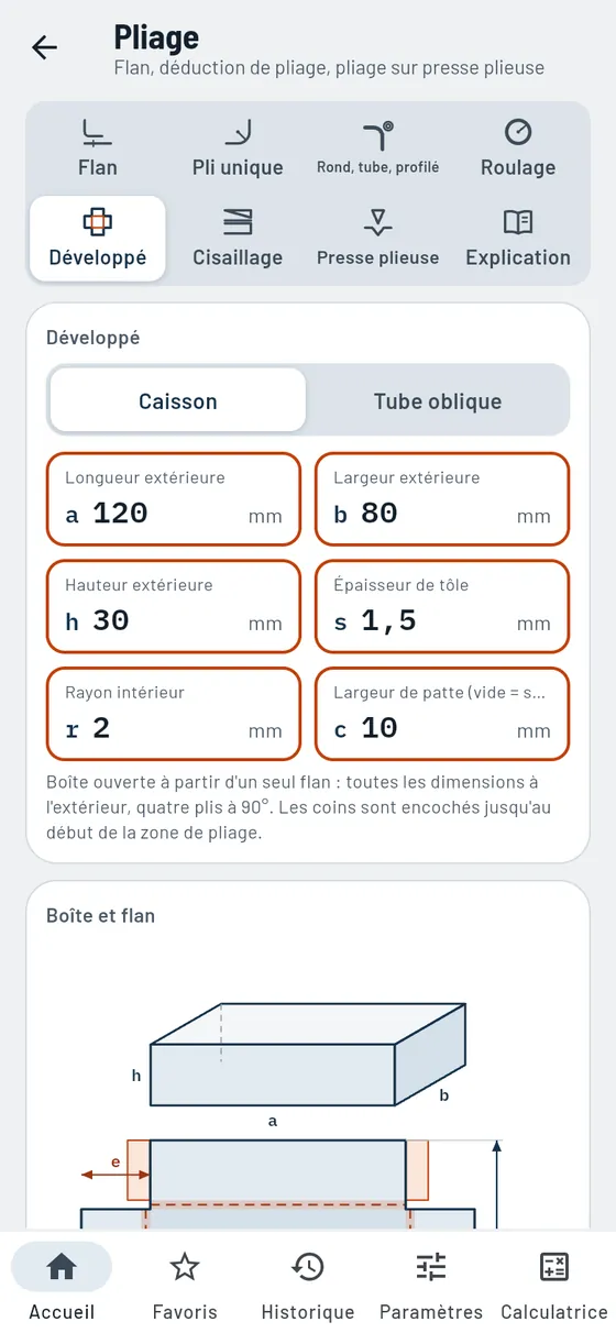 Gesello : Pliage – Développé d'une boîte
