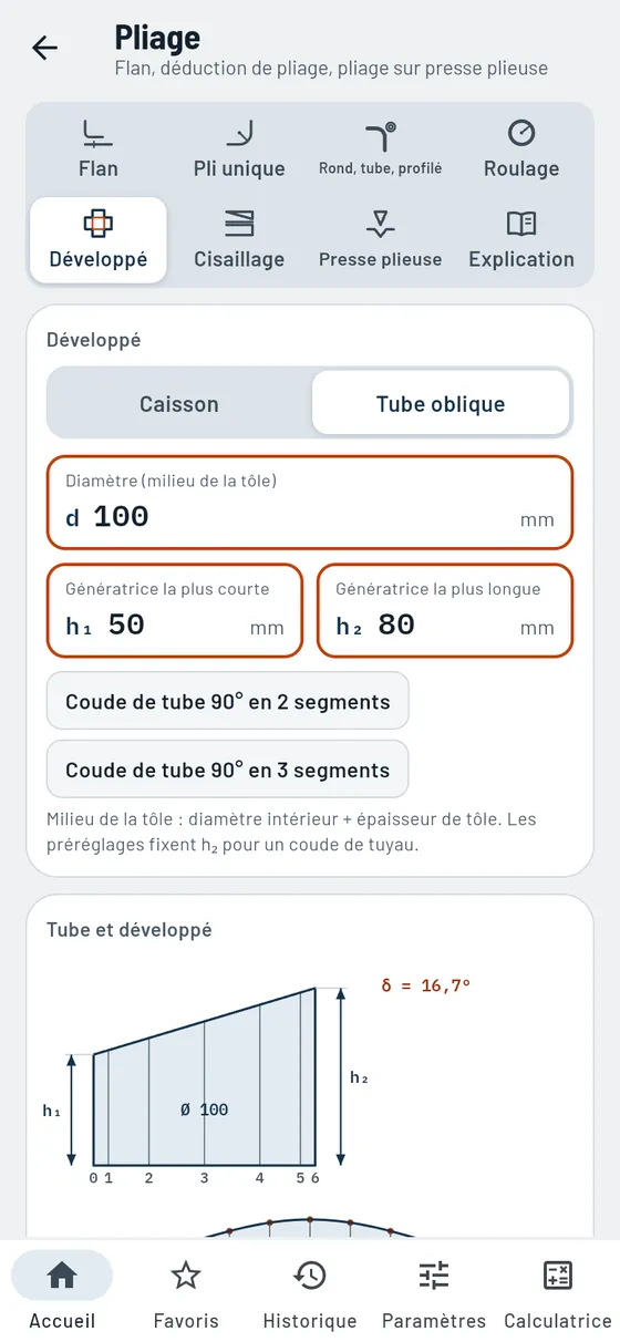 Gesello : Pliage – Tube coupé en biais