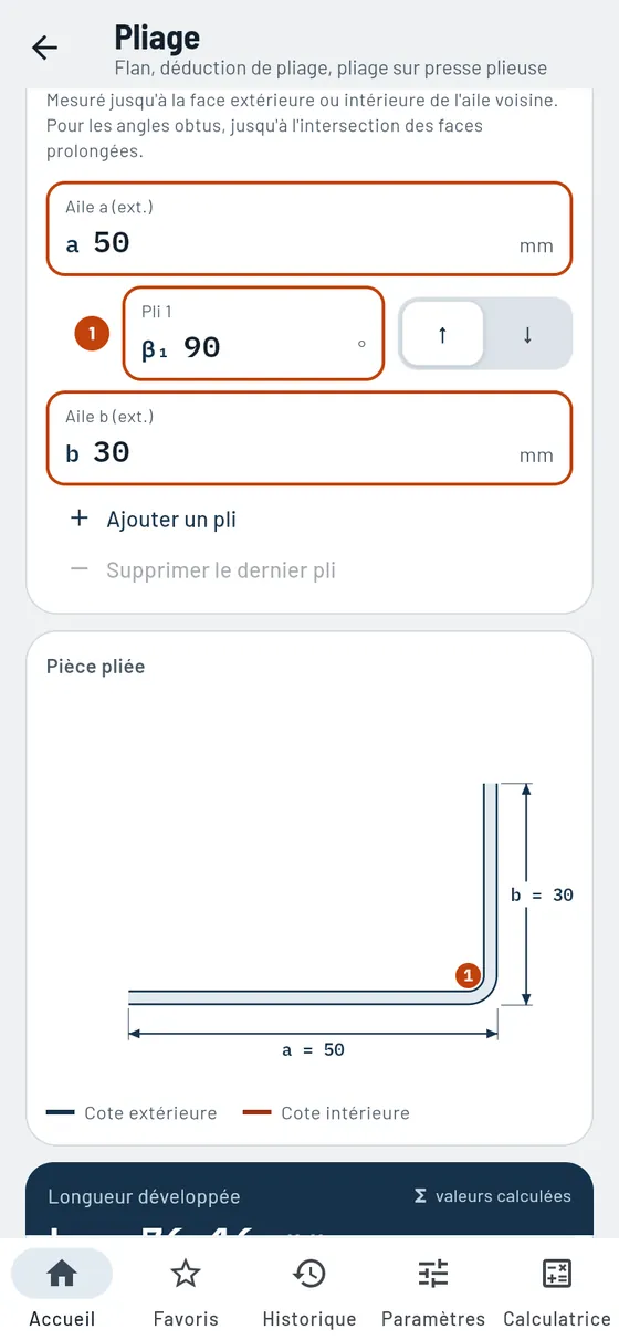 Gesello&nbsp;: Pliage – Flan d'une pièce pliée