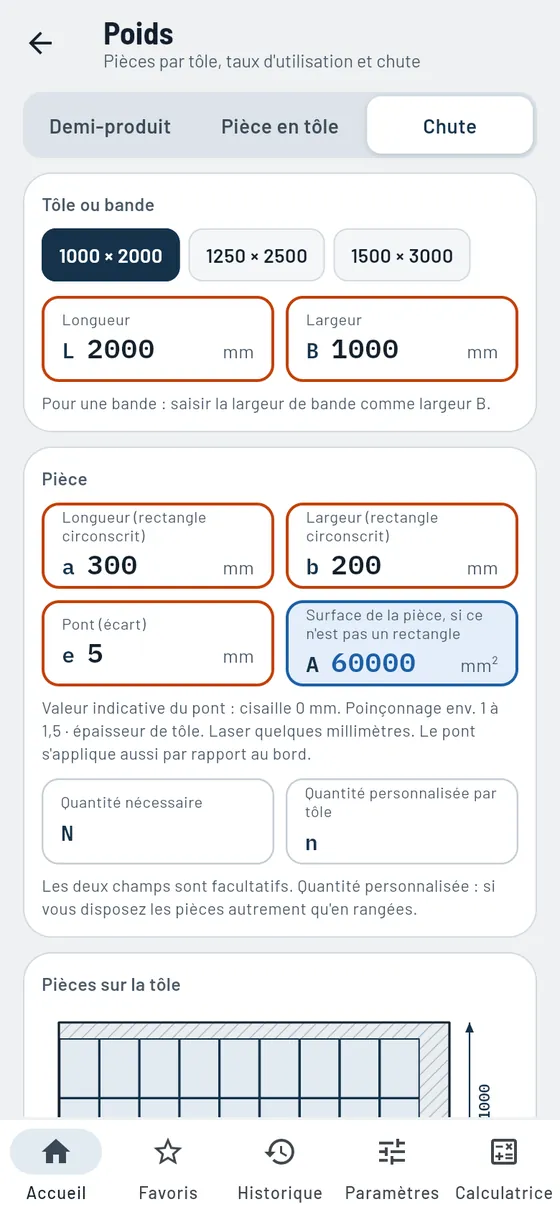 Gesello : Poids – Chute sur la tôle
