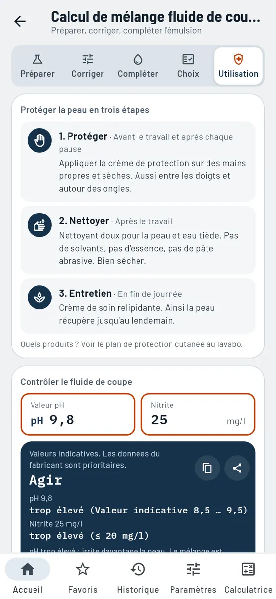 Gesello&nbsp;: Fluide de coupe – Entretien et valeurs de contrôle