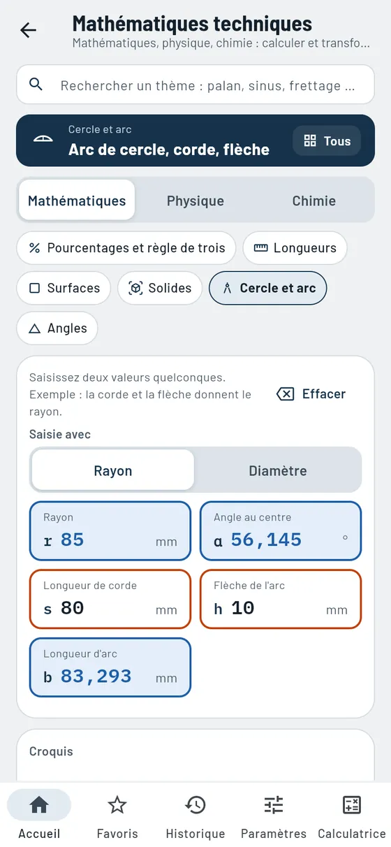 Gesello&nbsp;: Mathématiques techniques – Longueur d'arc