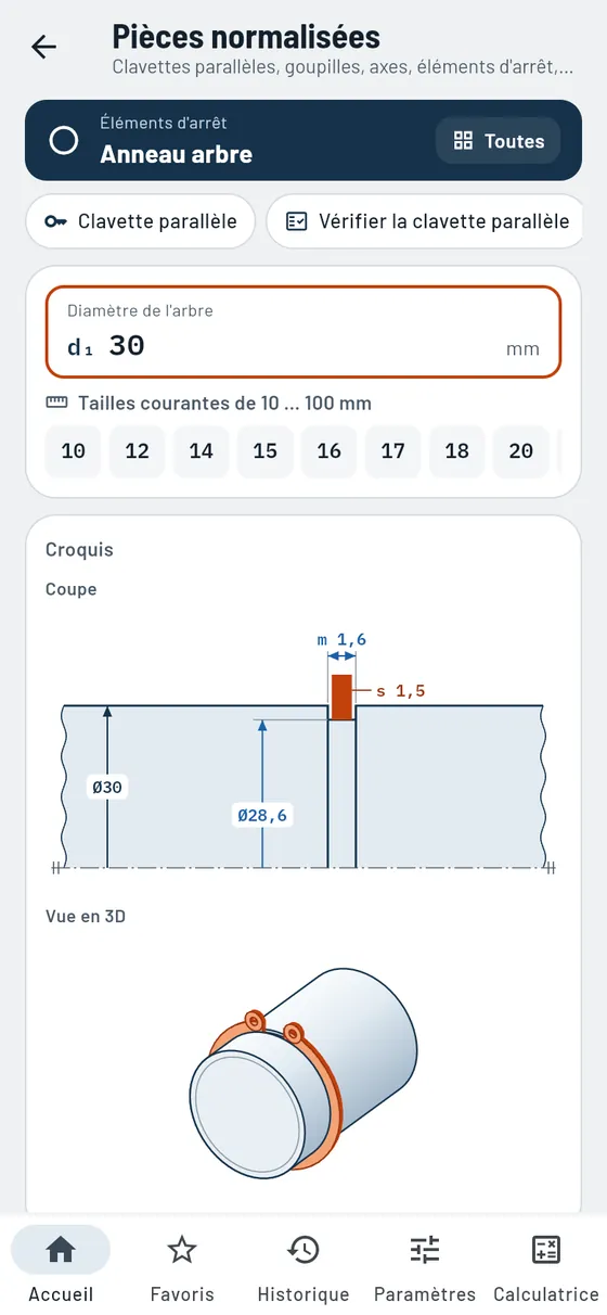 Gesello&nbsp;: pièces normalisées – anneau élastique