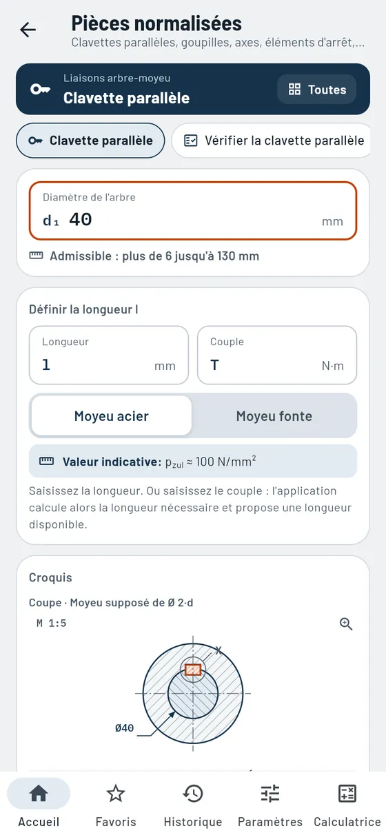 Gesello&nbsp;: pièces normalisées – clavette parallèle