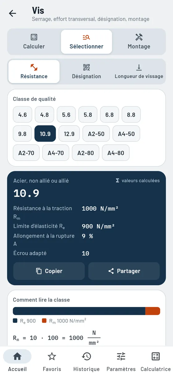 Gesello : vis – classe de qualité 10.9