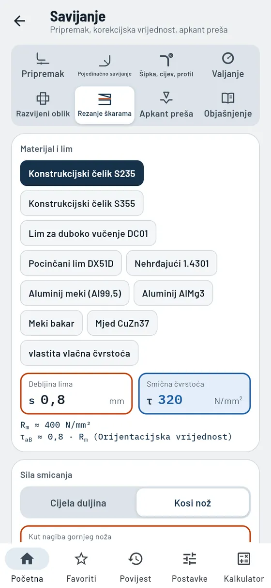 Gesello: Savijanje – Smicanje