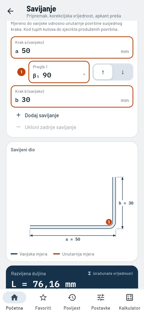 Gesello: Savijanje – Pripremak savijenog dijela