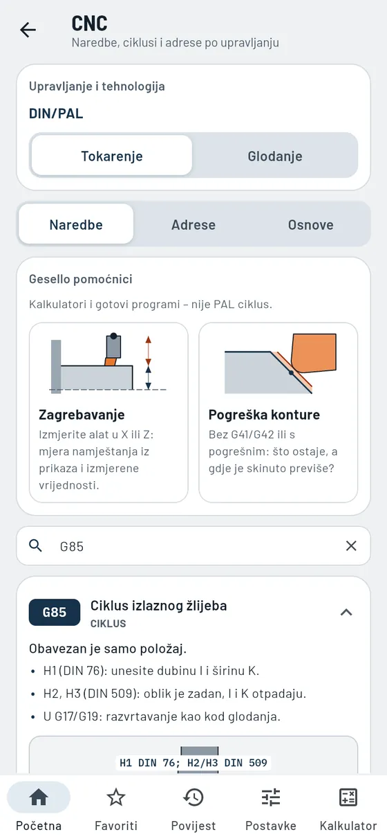 Gesello: CNC – tokarenje: G85